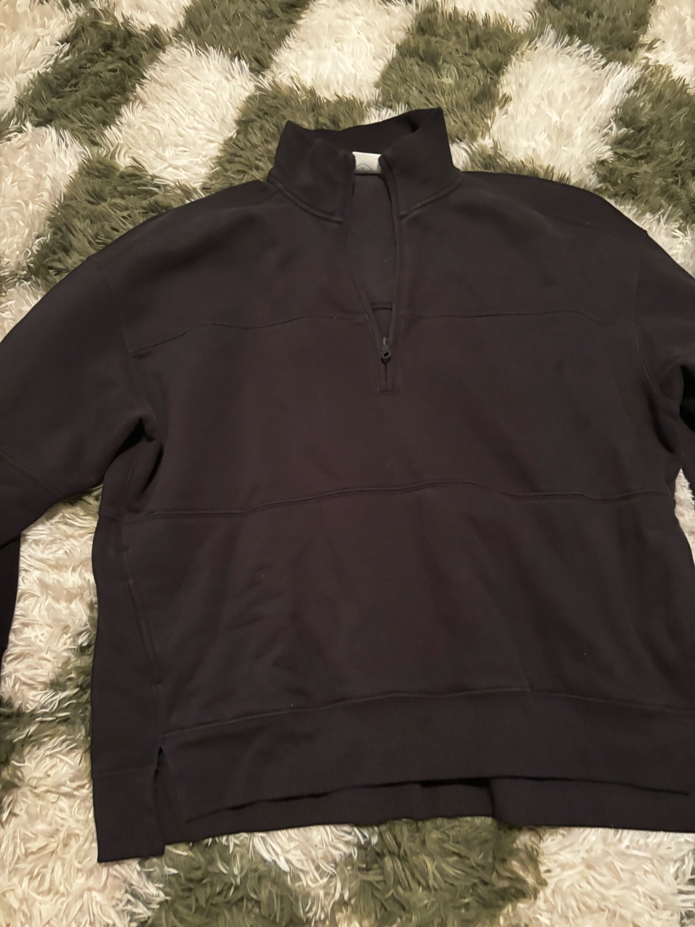 Aerie Quarter Zip Offline Sweater -Black